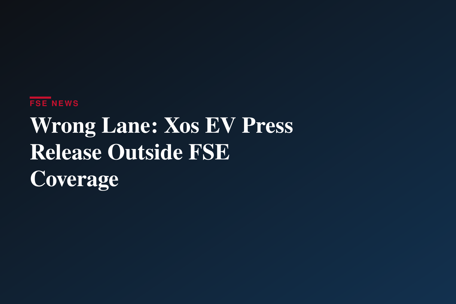 Xos Makes Its GFX Debut with Electric Vehicles, Powertrain Technology, and Mobile Charging for Public Fleets